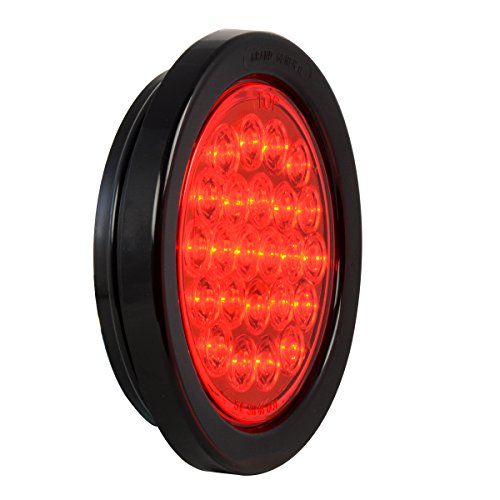 GG Grand General 78263 Red/Red LED Light (4" Pearl Grommet and Pigtail, Lens) - color: Red/Red, style: w/ Black Grommet
