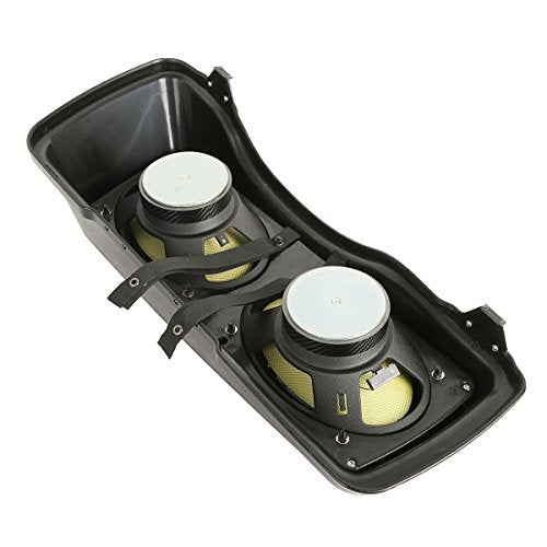 XMT-MOTO Hard Saddlebag Lids W/Dual 6"x9" Speakers Fit for Harley Touring - style: Black Dual 6x9 Speaker Saddlebag Lids (94-13)