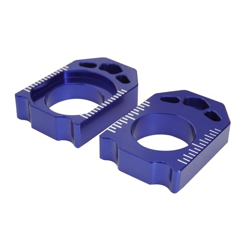 JFG RACING Dirt Bike Rear Axle Blocks,CNC Chain Adjuster for YZ250F 2012-2022/YZ450F 2010-2022 - Blue - size: Large