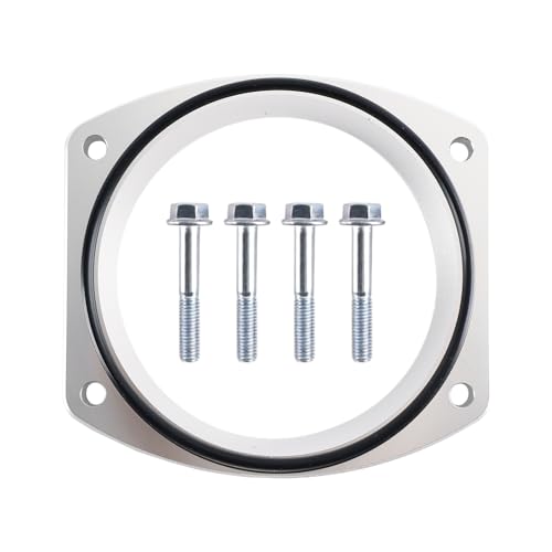 Bruce & Shark 102mm Aluminum Throttle Body Adapter Spacer Plate Kit Compatible with GM LS1 LS3 LSX LS Engine, With 4 Bolt & O-Ring