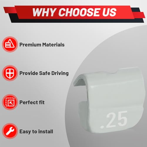 Upgraded 0.25 oz Clip On Wheel Weights for Steel Rims Corrosion-Resistant Coated Painted Tire Balancing Weight MC Style Gray 30 pcs - style: MC Style