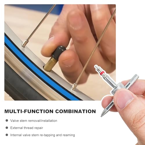 64PCS Tire Valve Stem Removal Tool Kit, Dual & Single Head Puller 4-Way Tool w/ 30 Valve Cores & 20 Valves Caps, Tire Stem Core Remover Installation Tools for Most Cars
