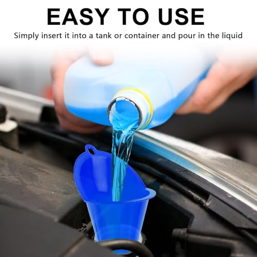 Long-Neck Oil Funnel for Automotive – Multi-Function Plastic Funnel for Oil, Gas & Lubricants – Universal Car Accessory (Blue (1-Pack)) - color: Blue (1-Pack)