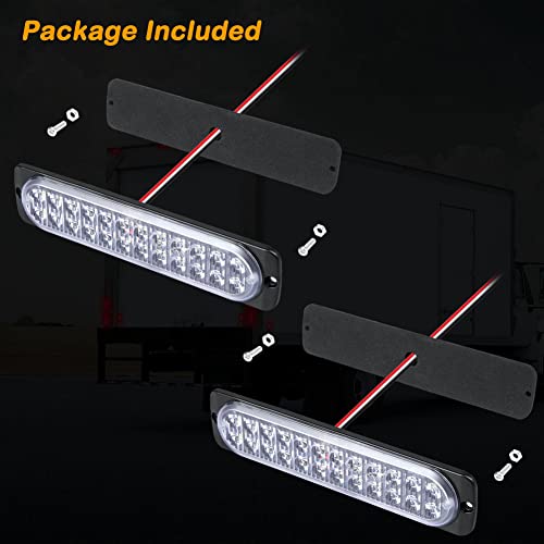 Pack of 2 Aluminum Housing Clear Lens White LED Reverse Backup Running Trailer Lights 7.5 Inch, DOT Compliant Waterproof Surface Mount Lighting for Truck Jeep RV - color: White, size: 7.5 INCH