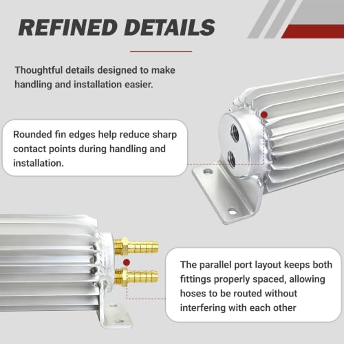 30'' Aluminum Finned Transmission Oil Coolers Dual Pass - color: Dual Pass, size: 30''
