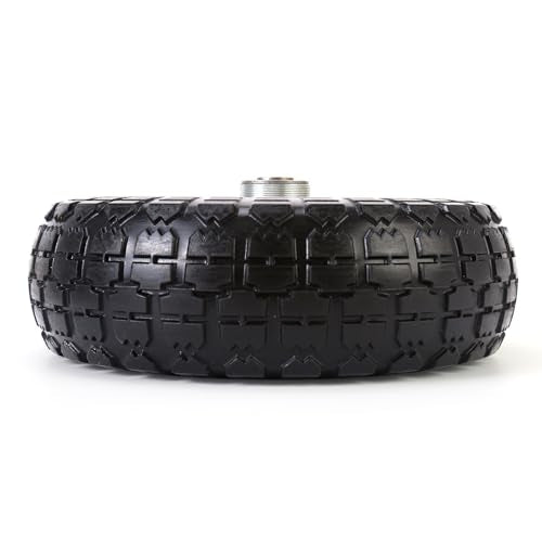 RRQ 25.4cm(10인치) 솔리드 PU 타이어 및 휠, 플랫 프리 10.1/22.4-10.2cm(4.10/8.55-4인치) 타이어, 2