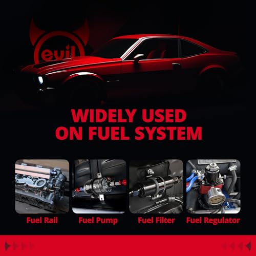 EVIL ENERGY 12AN Flare to 10AN ORB Male 1PC Fuel Rail Adapter Fitting Black - size: 10AN ORB to 12AN