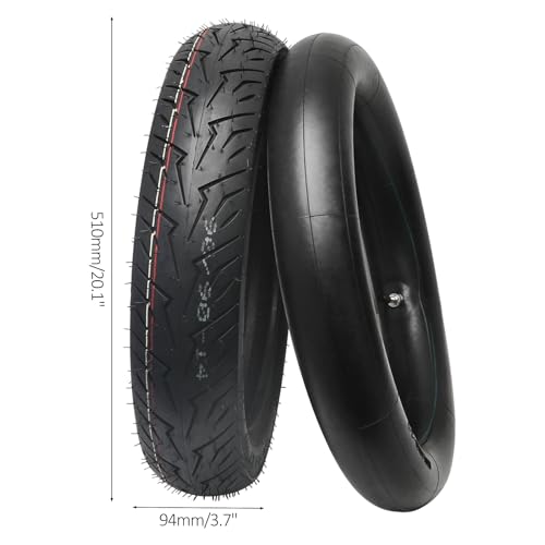 90/90-14 Motorcycle Tire with Inner Tube 90/100-14, Street Road Tire for 1.85x14 Rim, 14 Inch Rear Racing Street Tire for Pit Bike Dirt Bike Mini Motorcycle Motocross Moped Scooter Cruiser Sport Bike