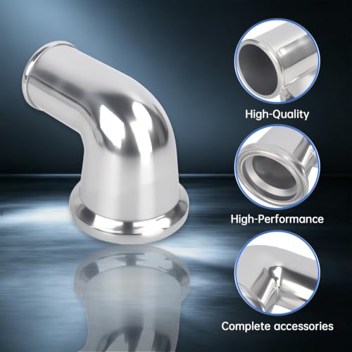 90° Swivel Water Neck Aluminum Polished Thermostat Housing - color: Silver, size: 90 Degrees Style1
