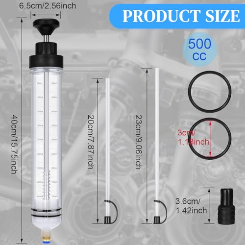 Gisafai 500cc Fluid Extractor Automotive Manual Oil Pump, Black - color: Black, size: 500cc