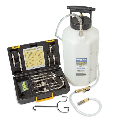 Mityvac MV6412A ATF Pneumatic Sealed Automatic Transmission Refill System, Integrated Manual Pump, 2.5 Gallon (10Liter), Flow Control Valve, Quick-Change Connection, Integrated Pressure Relief Valve - style: MV6412A