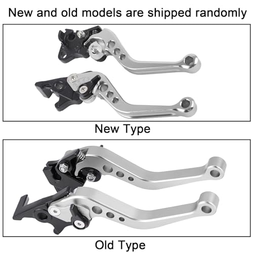 Zerone 1 Pair Motorcycle Levers Brake, Clutch Handle of CNC Aluminum Motorcycle Clutch Drum Motorcycle Brake Handle (Silvery White) - color: Silvery White