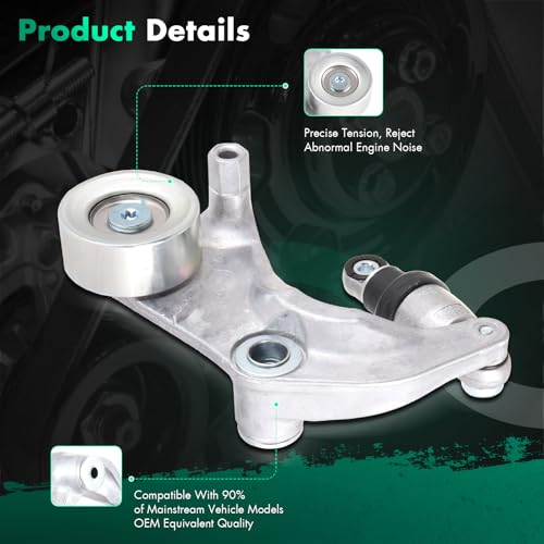 SCITOO 31170RNAG01 Belt Tensioner Assembly w/Pulley for Honda 1.8L 2.0L
