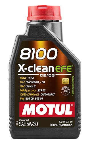 Motul 8100 X-clean EFE 5W-30 Full Synthetic Motor Oil | Fuel Economy Formula, Helps Protect Emissions Systems | Clean Engine Performance | Long Drain Capable, Improved Engine Responsiveness | 1L - size: 1L