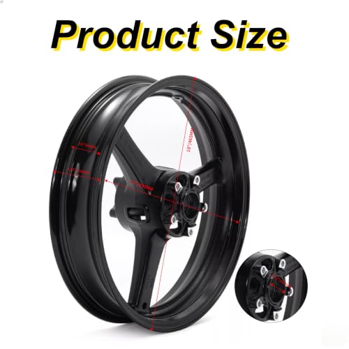 17"x3.5" Front Wheel Rim for Kawasaki ZX10R Ninja ZX-10R 2011-2015 - color: Black, size: ZX10R Ninja ZX-10R 2011-2015