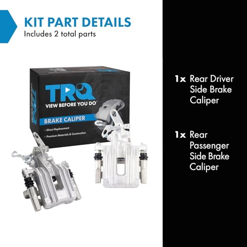 TRQ Rear Driver and Passenger Side Brake Caliper Set Caliper Brackets - style: CLA32441