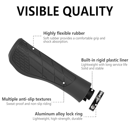Ergonomic Non-Slip Comfort Bike Grips for BMX/Scooter - color: Black
