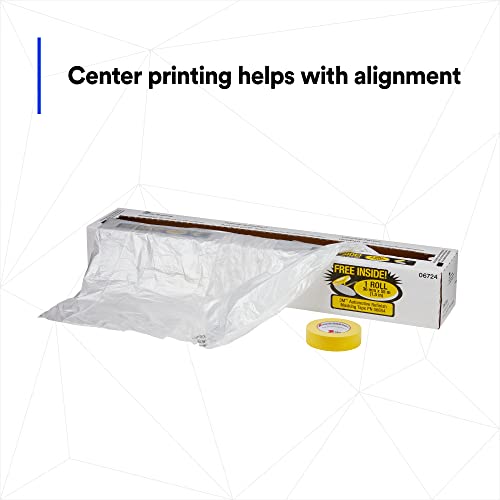 3M Plastic Sheeting, 06724,16 ft x 400 ft, 1 Roll - size: 16 ft x 350 ft