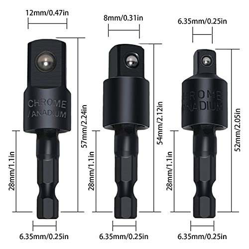 17Pcs Flexible Drill Bit Extension, Include 3Pcs Rotatable Socket Adapter 2Pcs Hex Shank 105° Right Angle Drill Attachment 10 Short Screwdriver Bits 90° Angled Bits and Bendable Extension - color: 17*black