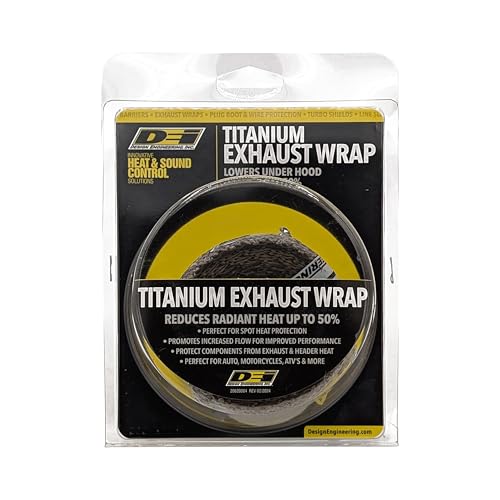 Design Engineering Titanium Exhaust Wrap 2" x 15' | Lava Rock Technology - color: Titanium, size: 2" x 15'
