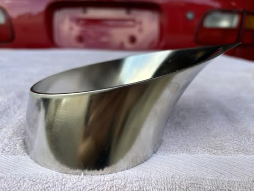 304 Stainless Steel Teardrop Exhaust Tip — Weld-On Universal Turbo Exhaust Outlet, Custom Fabrication Performance Tip, Corrosion Resistant (4" / 102mm) - size: 4"