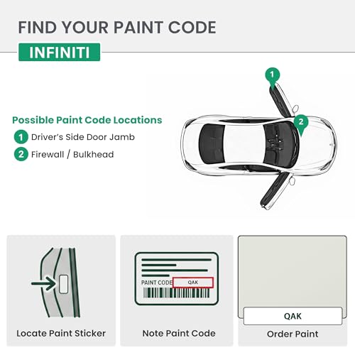 ERA Paints - QAK - Glacier White for INFINITI Exact OEM Color Match Automotive Touch Up Paint for Cars - Spray Paint with Premium Spray Nozzle - 2K Premium Kit - Made in USA - style: Spray - 2K Premium Kit