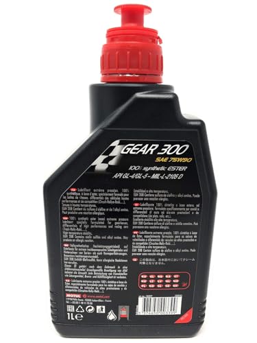 Motul Gear 300 75W90 100 Percent Synthetic Gear Oil 1 Liter (105777) – 2 Pack