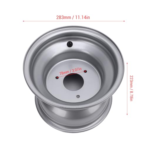Pissente 18 X 9.50-8 ATV Wheel Rim High Strength Aluminum Alloy 8 Inch Wheel Rim Hub for Go Karts Carts Silver (Three Hole (Hole Spacing: 78mm / 3.07in) - size: Three Hole (Hole Spacing: 78mm / 3.07in