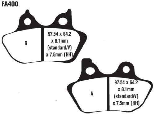 EBC Brakes FA400V Semi Sintered Disc Brake Pad, Black, One-Size