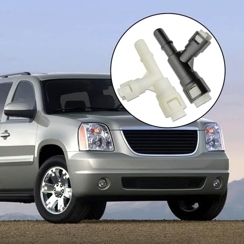 Pleoos 2PCS Car Heater Inlet Hose Fitting 15055343 Heater Inlet Hose Connector Tee Compatible with 00-14 GMC Yukon Sierra Chevy Tahoe Suburban Cadillac Escalade (Black & White)