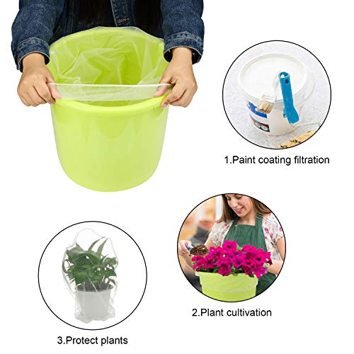 Boao 30 Pieces Paint Filter Strainer Bags White Fine Mesh Paint Strainer Bags Elastic Top Disposable Bucket Filter for Painting, Gardening, Plant Protection (5 Gallon) - size: 5 Gallon