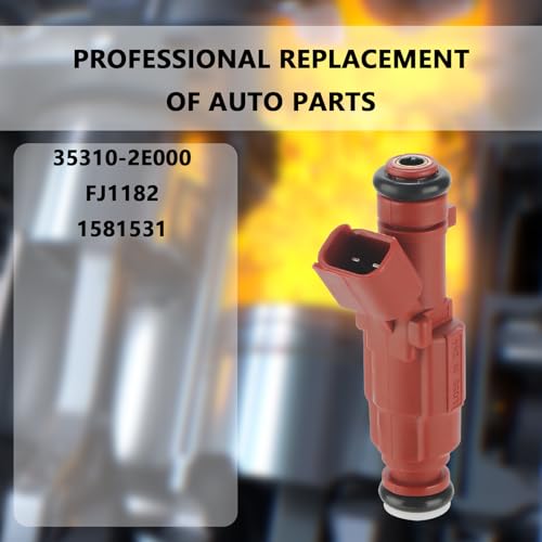 35310-2E000 Fuel Injectors (Set of 4) Compatible with Hyundai 1.8 Elantra 2011-2016 Compatible with Kia Forte 2014-2016 1.8L (12 Holes) for # FJ1182 1581531 - color: Set of 4