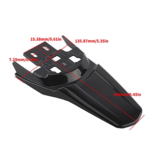 Dirt Bike Sur Ron Rear Fender Protector,Motorcycle Back Mud Guard Fender to Segway X160 X260 Electric Dirt Bike Accessories - color: Rear Fender, size: Black