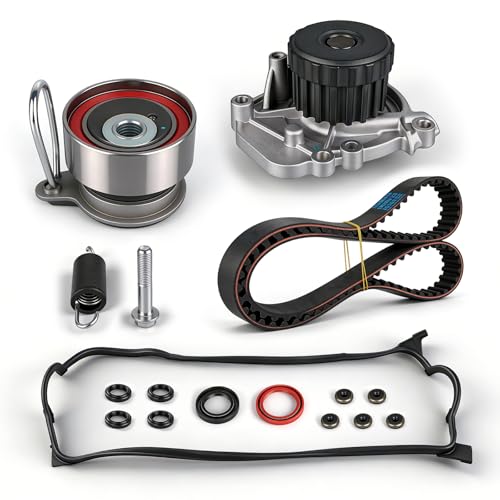 OTO-K Timing Belt Kit with Water Pump Compatible with 2001-2005 Honda Civic HX EX LX GX DX Acura EL 2001 2002 2003 2004 2005 L4 1.7L,Replace # TCK312 WP4034 TBK312 - size: TCK312