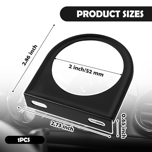 2"/52mm Gauge Pod Mount,Single Hole Gauge Mounting Panel,Durable Metal Gauges Pillar Mount Pod Holder,Universal Gauge Bracket Holder for Auto,Truck Accessories