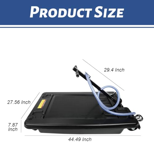 Low Profile Oil Drain Pan 17 Gallon Portable with 110V DC Centrifugal Electric Pump and 8'' Hose
