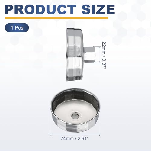 HARFINGTON Oil Filter Cap Wrench 14 Flute 74mm Inner Dia 1/2" - size: 74mm x 14 Flute(903)