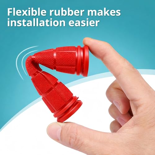 CHUNZEXI 4 PCS Rubber Bike Handlebar Grips - color: Red