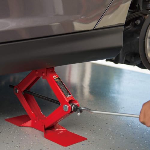 BIG RED T10152 Torin Steel Scissor Lift Jack Car Kit, 1.5 Ton (3,000 lb) Capacity, Red (Pack of 4) - size: 3000 lbs (Pack of 4)