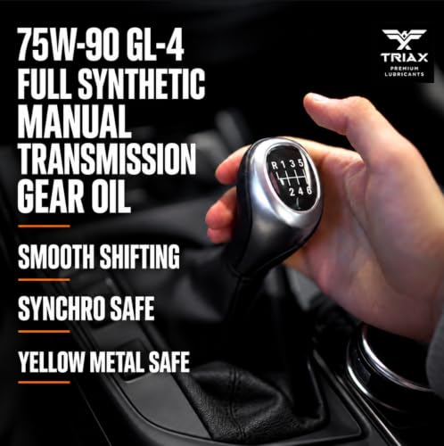TRIAX Synergy Gear MT 75W-90 GL-4 (MT-90), 전체 합성 수동 트랜스 액체, 부드러운 이동, 끈적임, 미끄러짐, 진동 또는 흔들림 없음, 옐로우 메탈 안전 (0.9L(1쿼트) - size: 1 Quart