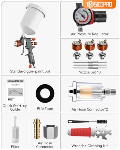 HVLP Spray Gun, Automotive Paint Gun, Spray Gun for Painting - color: Gray