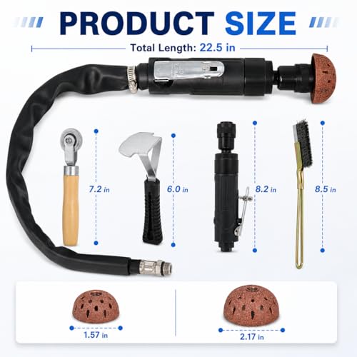 Air Tire Repair Polish Patch Kit with 2500RPM Air Tire Buffer