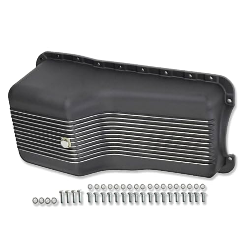 Finned Front Sump Oil Pan for Ford SBF 260 289 302 1962-1982 Black - color: Black, size: 1962-1982 SBF