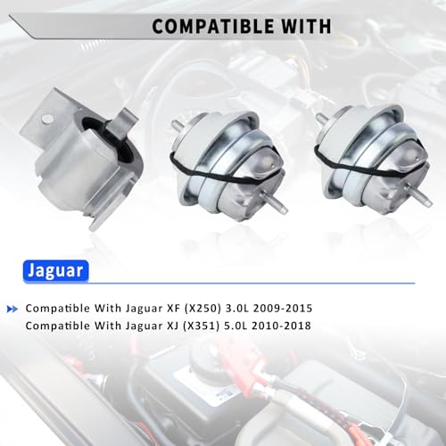 3Pcs Transmission Mount & Engine Motor Mounts Kit for Jaguar XF X250 3.0L 2009-2015, for Jaguar XJ X351 5.0L 2010 2011 2012 20 13 2014 2015 2016 2017 2018, Replaces C2D16622 C2D38505 C2P17845 - style: C2D16622 & C2D16622 & C2D38505