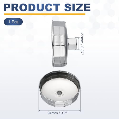 HARFINGTON Oil Filter Cap Wrench 15 Flute 94mm Inner Dia 1/2" - size: 94mm x 15 Flute(910)