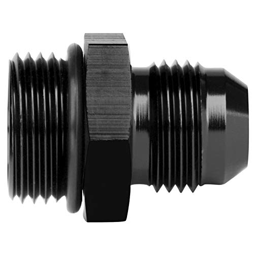 6AN Flare to 10AN O Ring Boss ORB Male Fuel Pump Rail Adapter Aluminum AN Flare Twin Hose Fitting Black - size: 6AN to 10AN Oring