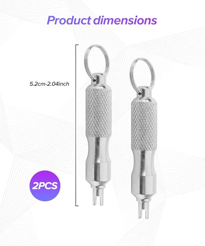 2PCS Valve Stem Removal Tool,Car Accessories Valve Core Removal Tool,Motorcycle Keychain,Automotive Tire Repair Tools,Suitable for Standard Valves Cores of Cars,Motorcycles,Trucks,Bicycles