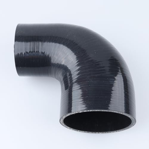 AC PERFORMANCE ID 3" to 2.25" 90° Degree Elbow Silicone Hose Reducer Black - color: Black, size: ID 3" to 2.25" (76mm to 57mm)