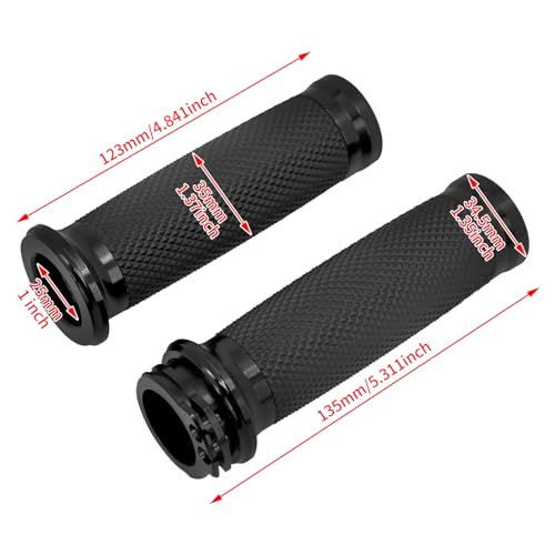 1 Inch Cable Throttle Handlebar Grips Motorcycle Hand Grips - color: #5 Black
