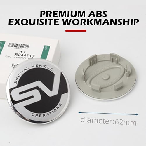 2.44인치/2.44 in / 62mm 휠 허브 센터 캡, ABS 소재 -SV 블랙 - color: SV 블랙